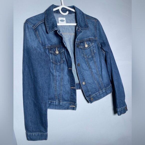 Old Navy Large Jean Jackets Summer Fall Denim Coat Stretch ON Blue Cotton Casual - Picture 9 of 14